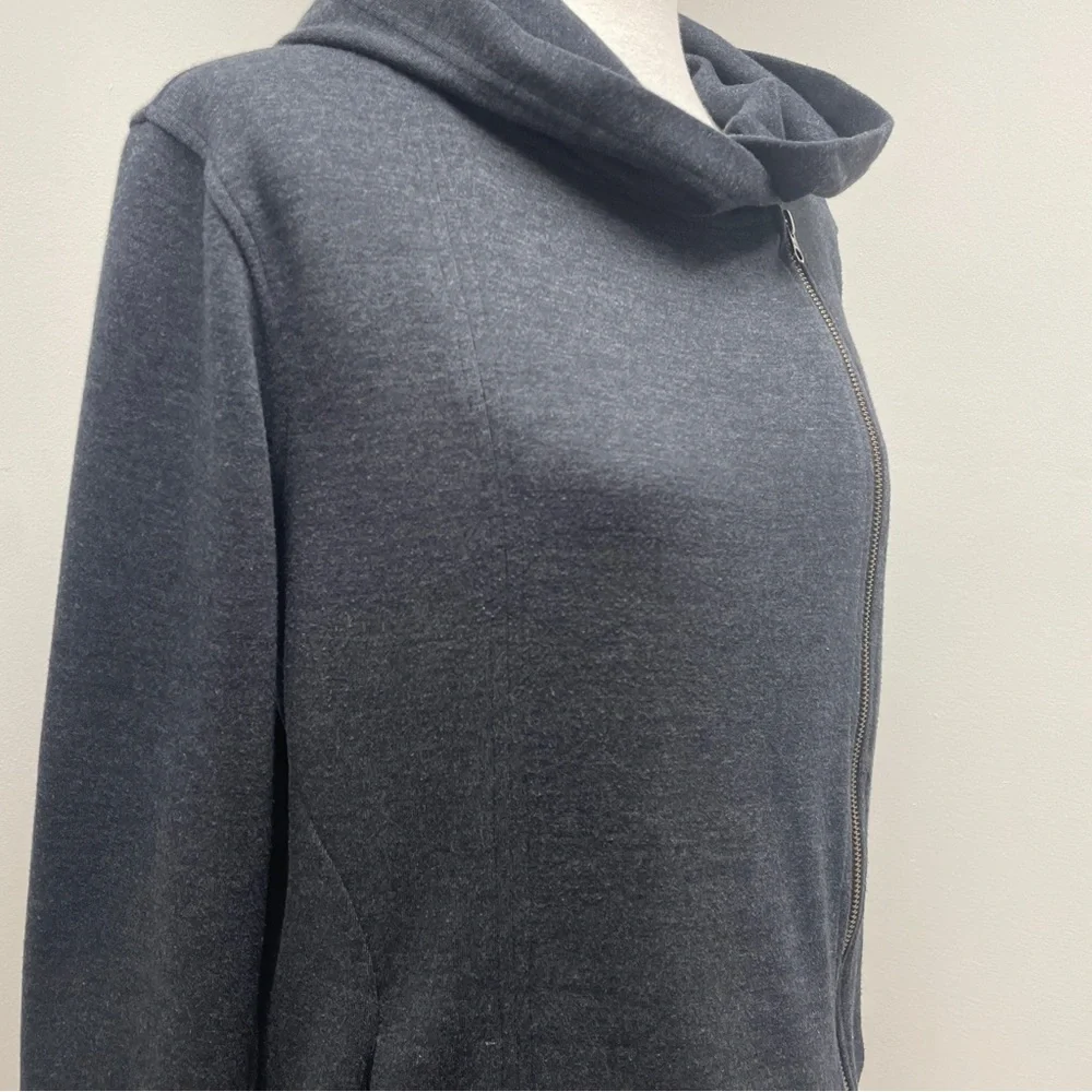 Women's Asymmetrical Zip Gray Jacket - Picture 7 of 16